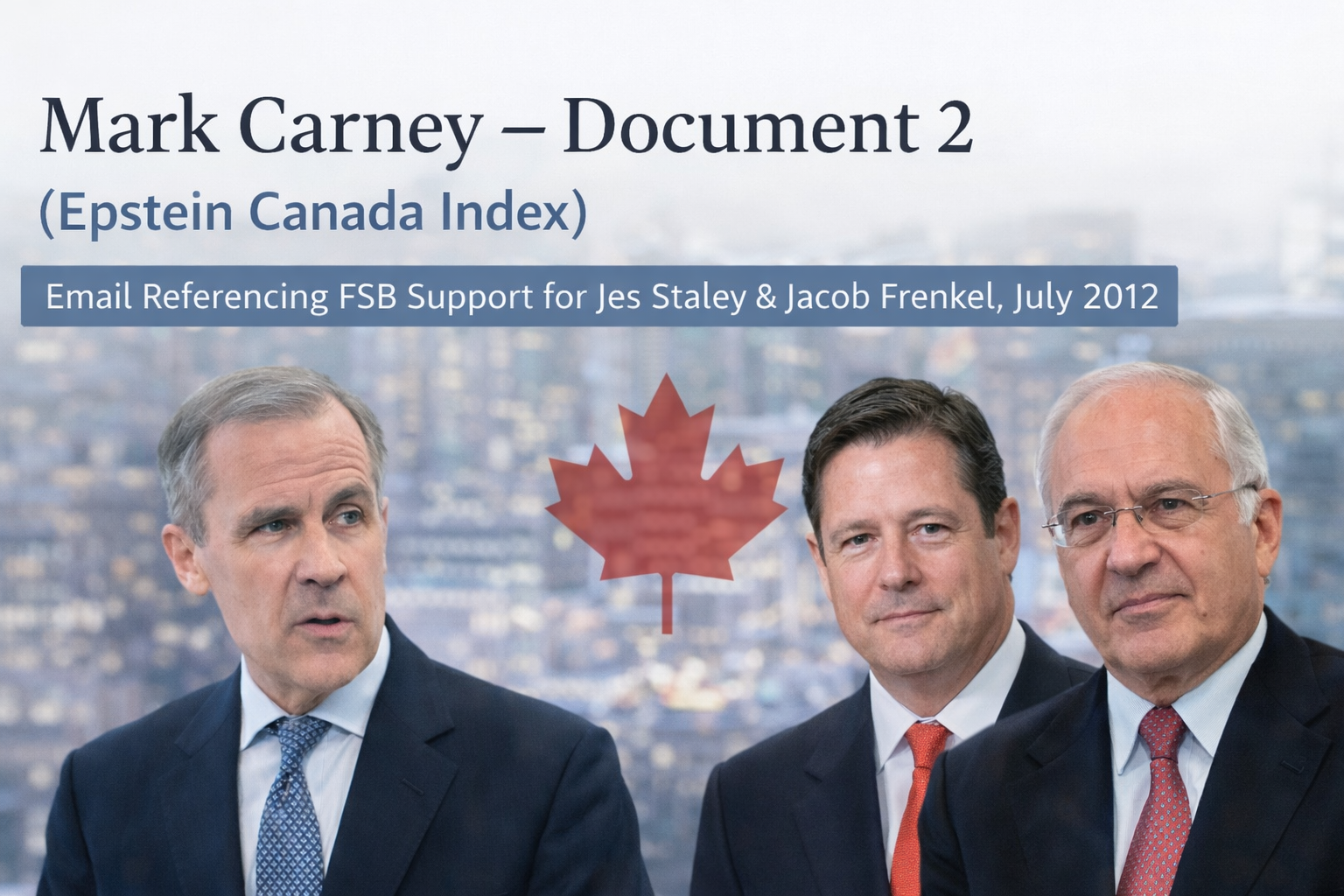 A header image for the second document referencing Canadian Prime Minister Mark Carney in the Epstein Files.